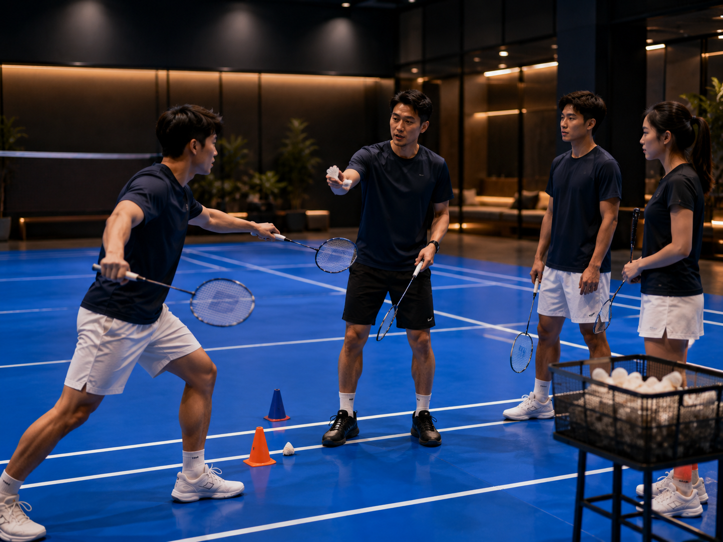 Coach training a player
