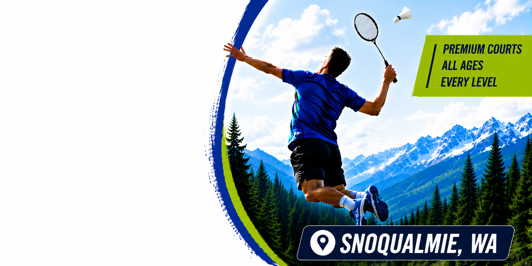 Elite badminton player mid-smash